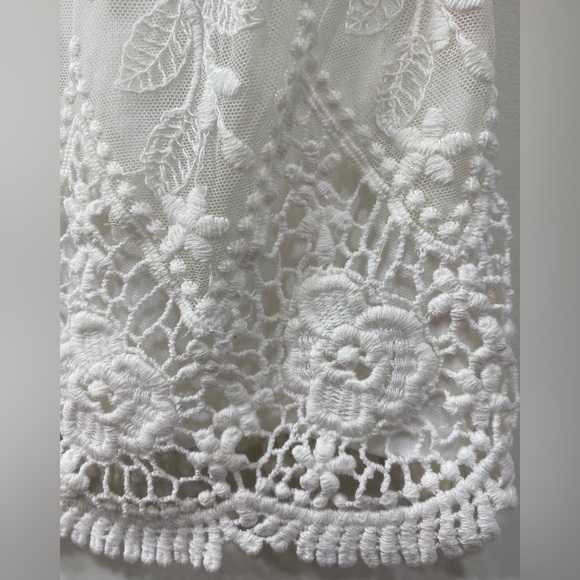 Parisian Collection White Lace Boat neck Short Sleeve Blouse Top size M - Picture 6 of 14